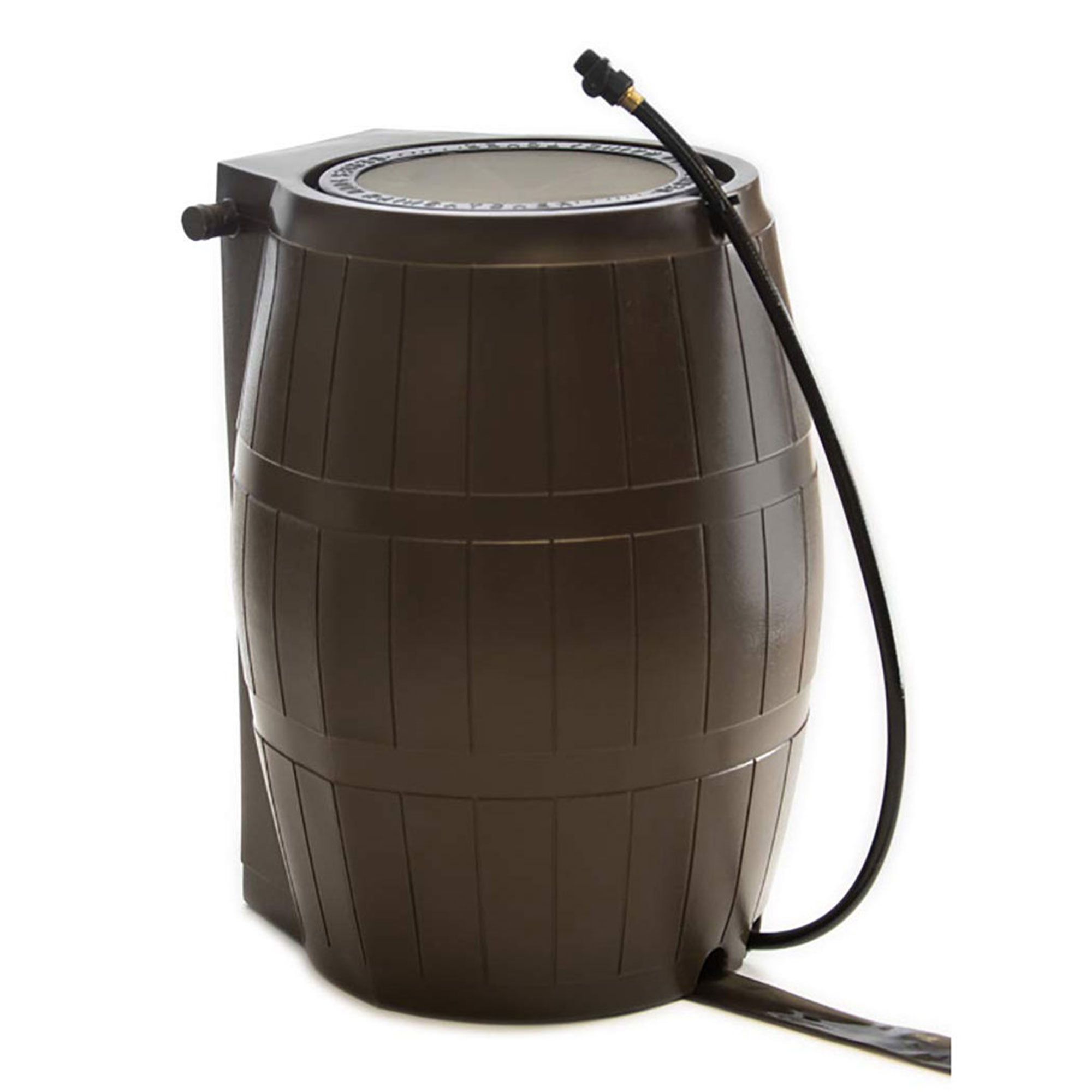 FCMP Outdoor RC4000 45 Gallon Outdoor Rain Water Catcher Barrel. Brown