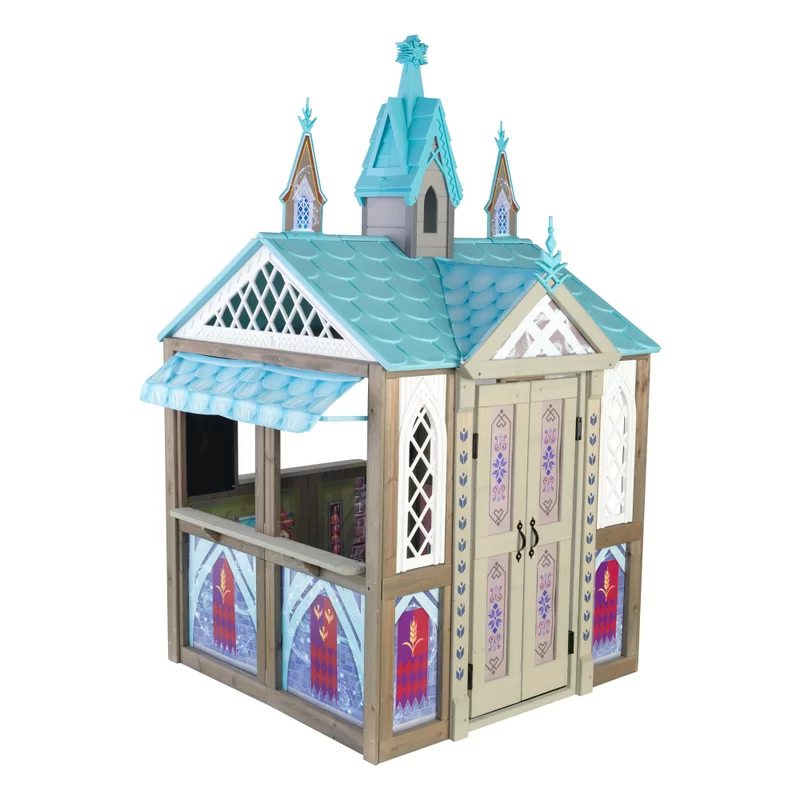KidKraft Disney Frozen Arendelle Wooden Playhouse. Children-s Outdoor Play. Gift for Ages 3-10