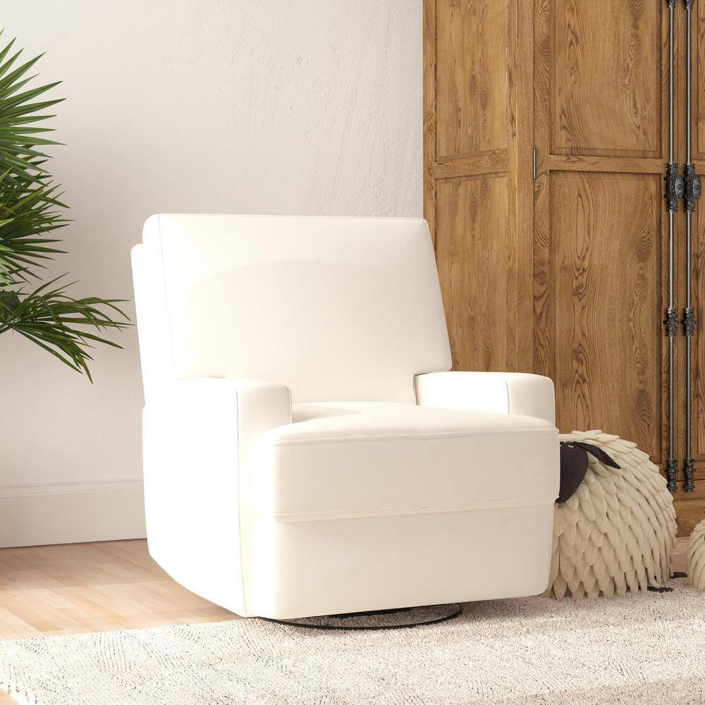 Dorel Living  Raymond White Coil-Seating Swivel Glider Recliner Chair