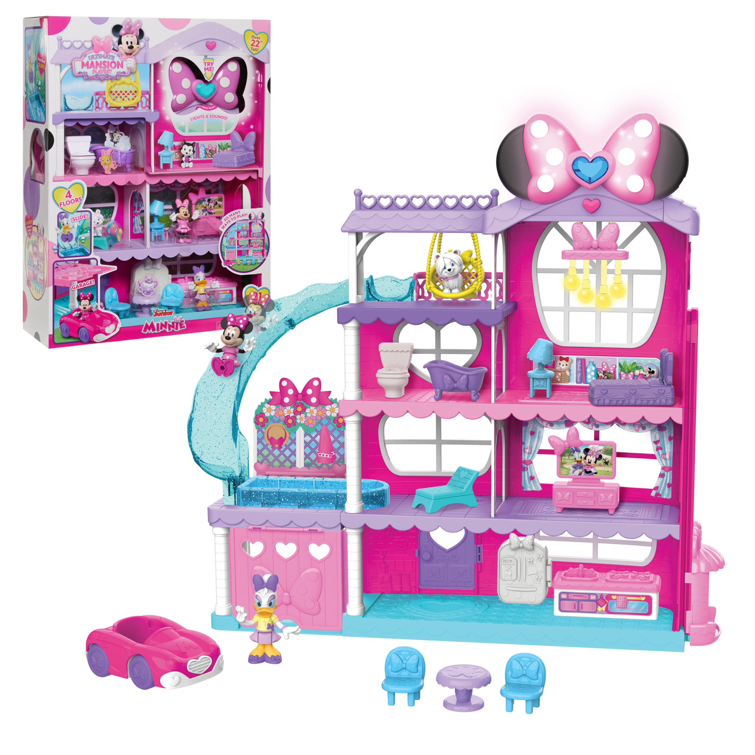 Disney Junior Minnie Mouse Ultimate Mansion 22-inch Playset. Figures. and Accessories. Officially Licensed Kids Toys for Ages 3 Up. Gifts and Presents