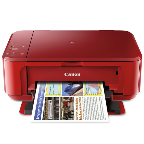 Canon PIXMA MG3620 Inkjet Multifunction Wireless 3-In-1 (Print/Copy/Scan) Color Printer. Red