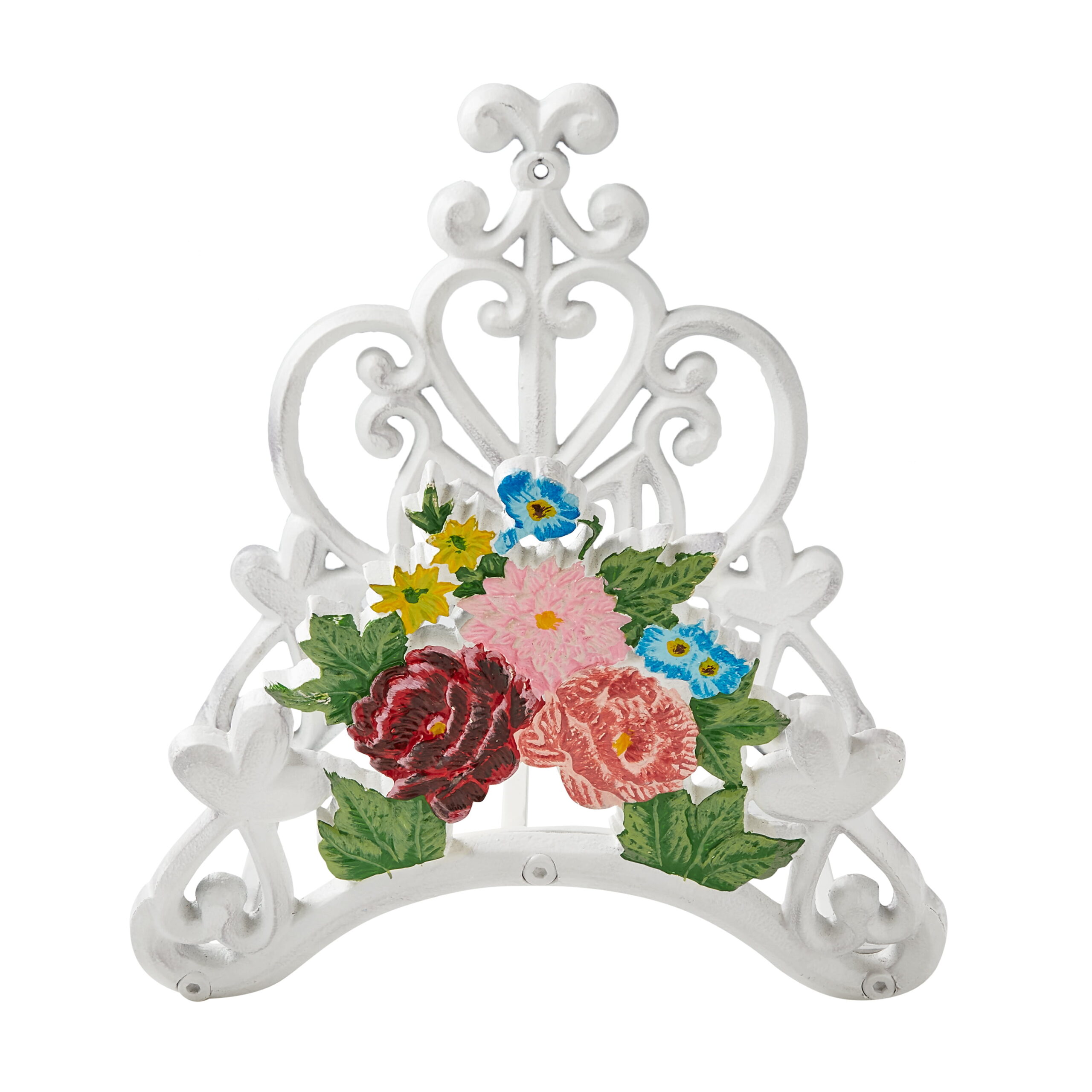 The Pioneer Woman Decorative Metal Floral Hose Hanger. White