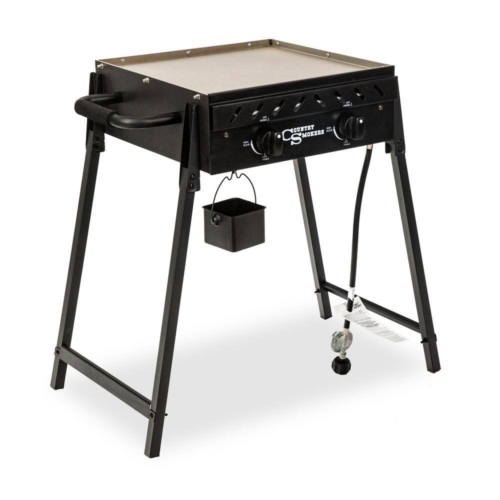 COUNTRY SMOKERS CSGDL0370 The Plains-Horizon 373 sq. in. 2-Burner Portable Gas Griddle Cooking Space in Black