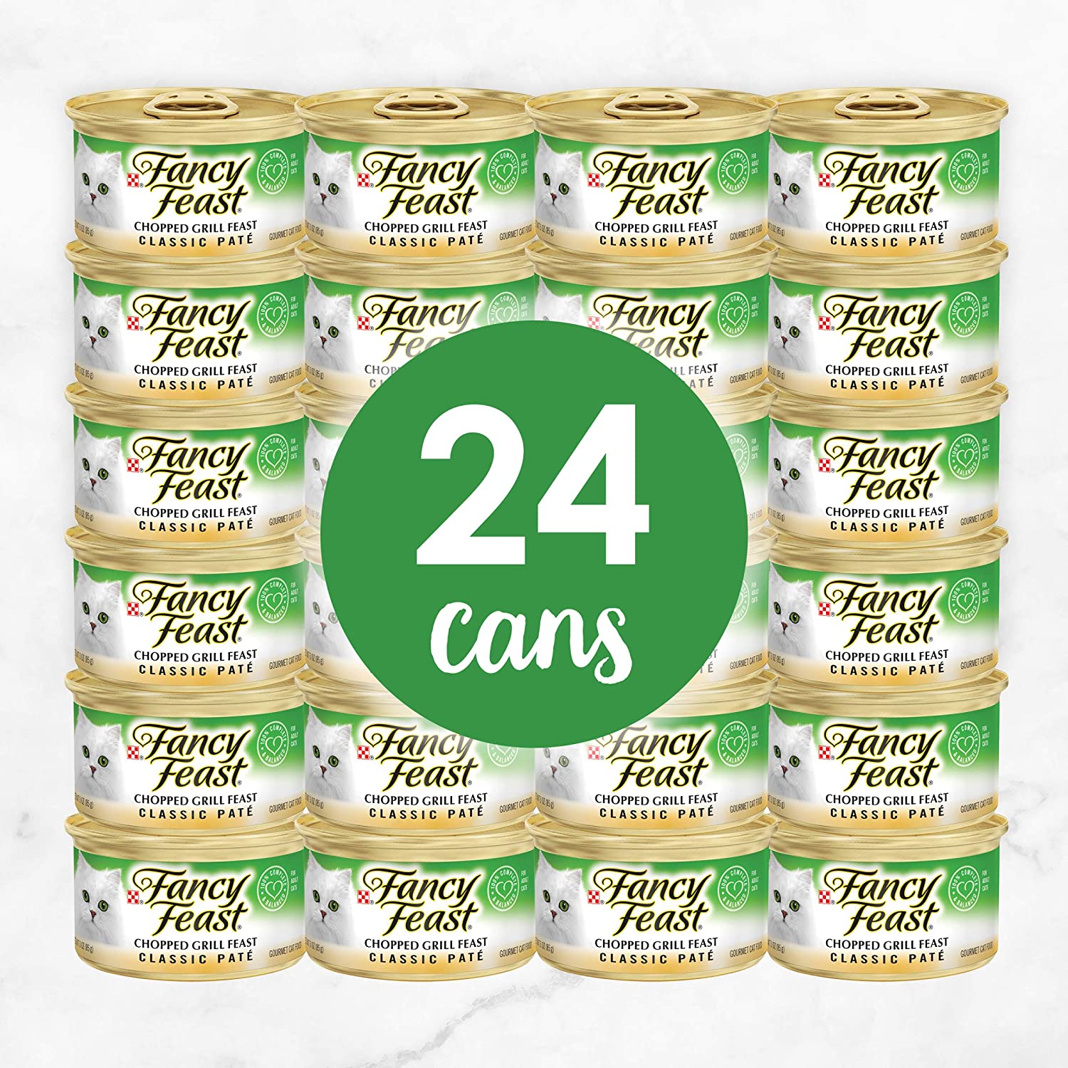 Purina Fancy Feast Grain Free Pate Wet Cat Food. Classic Pate Chopped Grill Feast - (24) 3 oz. Cans