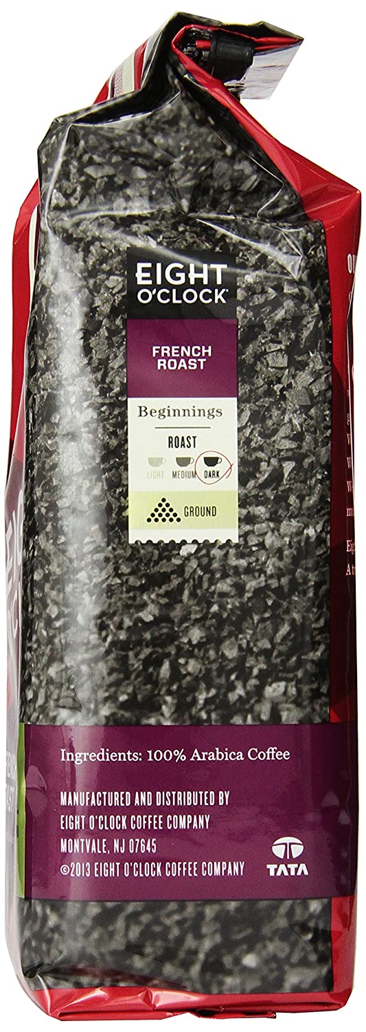 Eight O-Clock Coffee French Roast. Dark Roast. Ground Coffee. 12 Ounce (Pack of 6). 100% Arabica. Kosher Certified