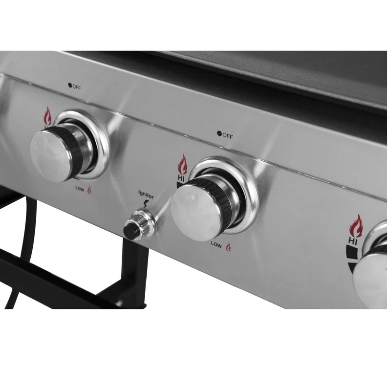 Royal Gourmet GB4001C 4-Burner Gas Griddle with a Cover in Steel