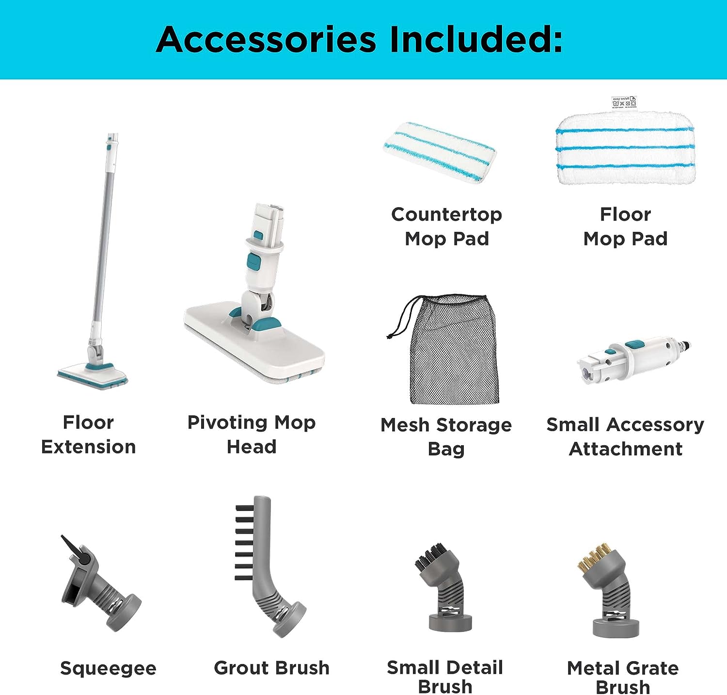 BLACK+DECKER Steam Cleaner. Multipurpose with 6 Attachments. Corded (BHSM15FX08)