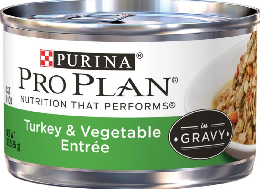 Purina Pro Plan Classic Turkey & Vegetables Entree Grain-Free Canned Cat Food 3-oz can case of 24