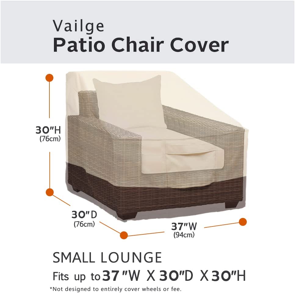 Vailge Patio Chair Covers. Lounge Deep Seat Cover. Waterproof Outdoor Lawn Patio Furniture Covers (2 Pack – Small)