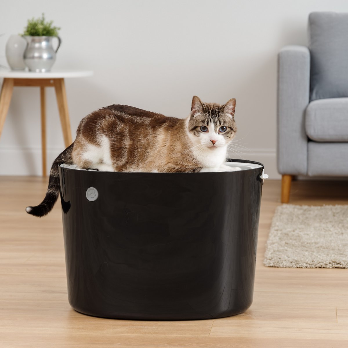IRIS Top Entry Cat Litter Box. Large. Black/Grey