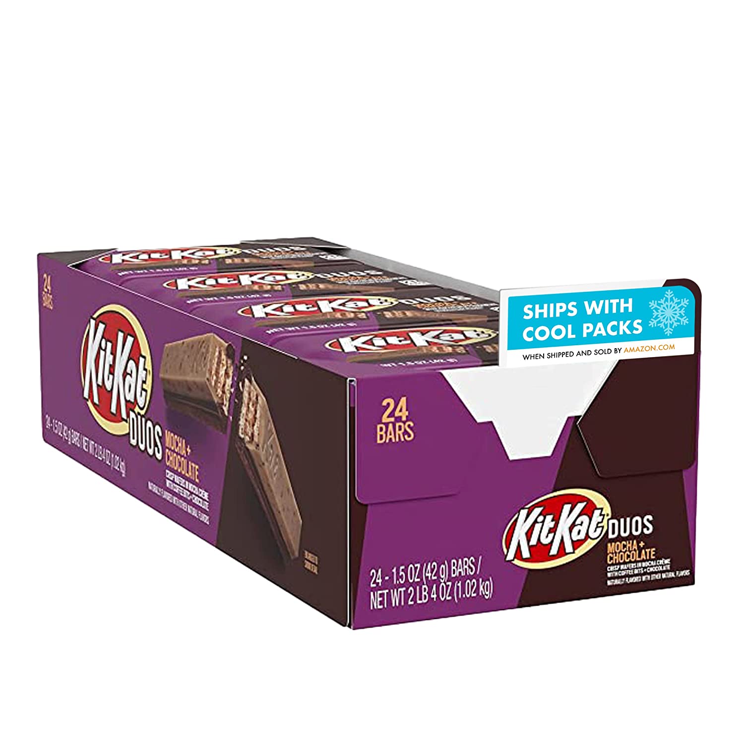 KIT KAT DUOS Mocha Flavored Creme. Chocolate and Coffee Bits Wafer Candy. Bulk. Individually Wrapped. 1.5 oz Bars (24 Count)
