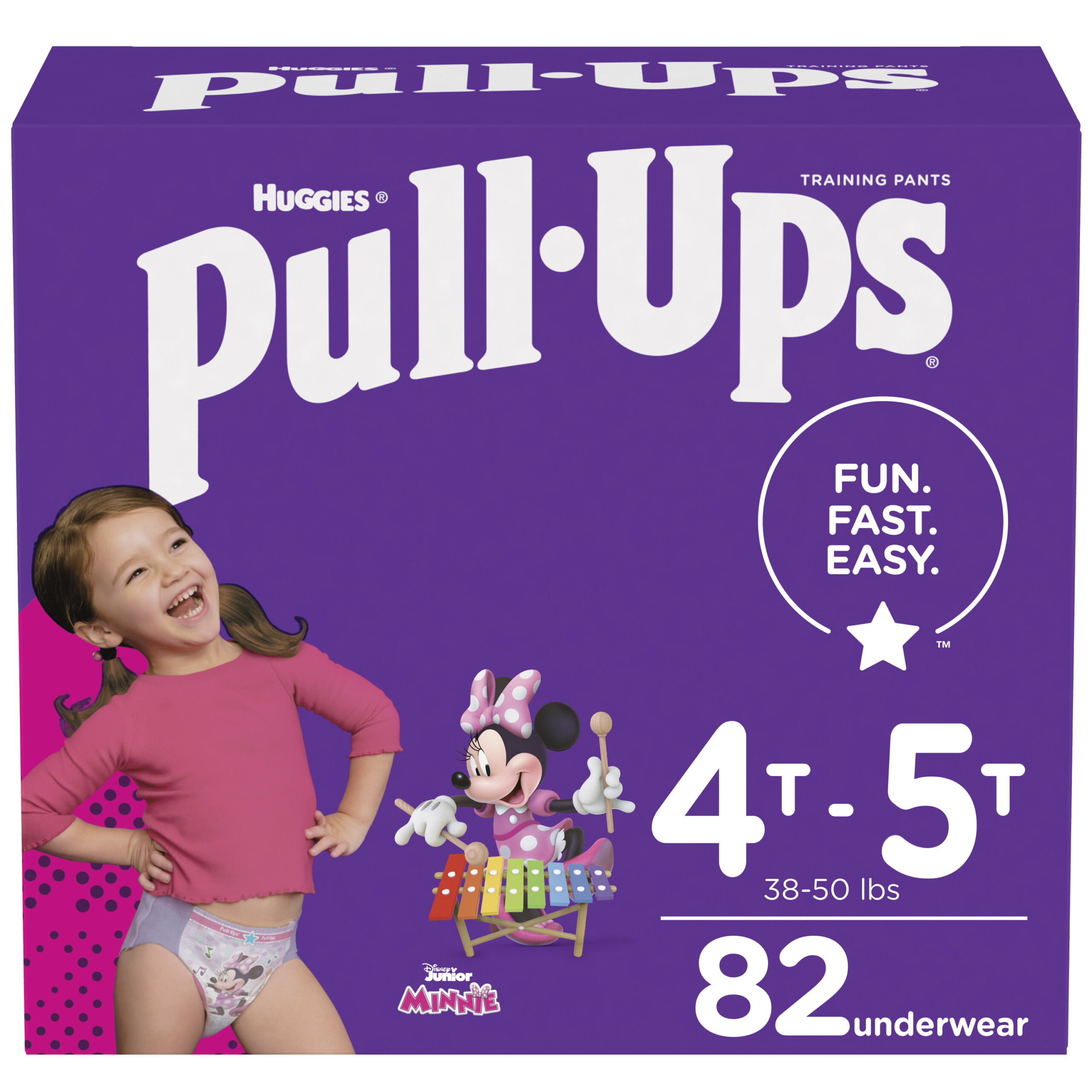 Huggies Pull-Ups Girls- Potty Training Pants. 82 Count. 4T-5T (38-50 lb.)