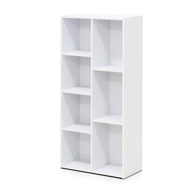 Furinno 11048WH 7-Cube Reversible Open Shelf Bookcase. White