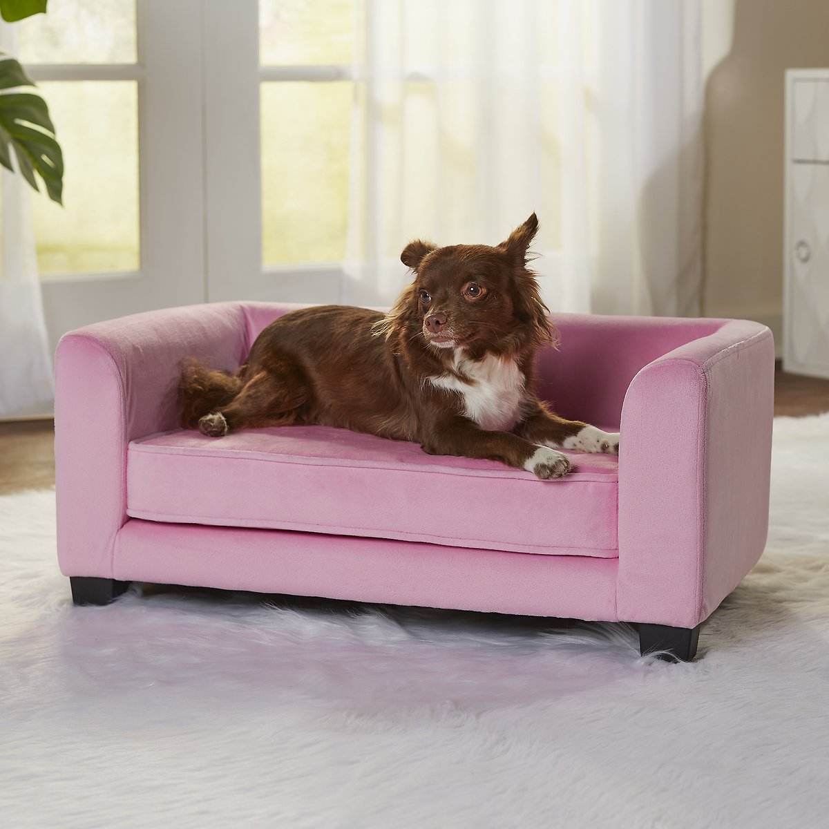 Enchanted Home Pet Surrey Cat & Dog Sofa Bed. Small (Pink)