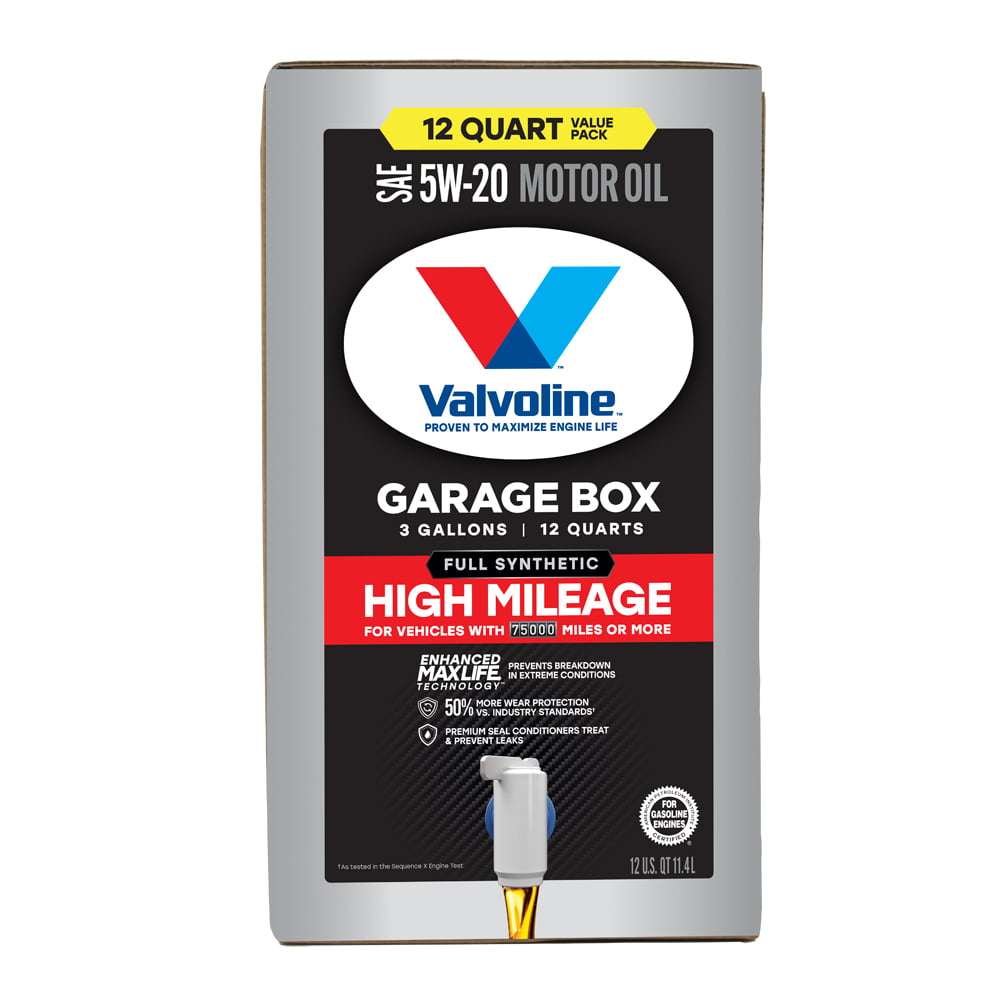 Valvoline Full Synthetic High Mileage 5W-20 Motor Oil. 12 QT