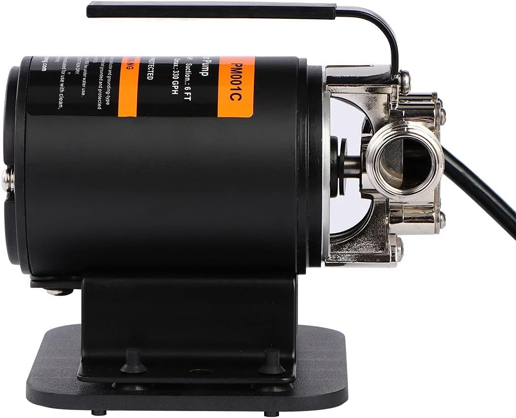 BACOENG Water Transfer Pump. 115V 330 GPH Portable Electric Suction Self-priming Water Utility Pump with 6ft-long Standard Garden Hose for Rain Barrel. Bilge. Yard. Pond And Aquariu