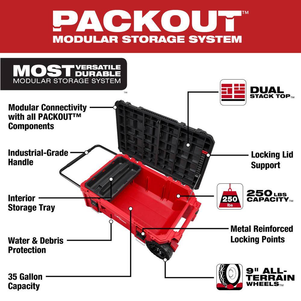 Milwaukee 48-22-8428-8045 Packout 38 in. Rolling Tool Chest and 19 in. Tool Tray