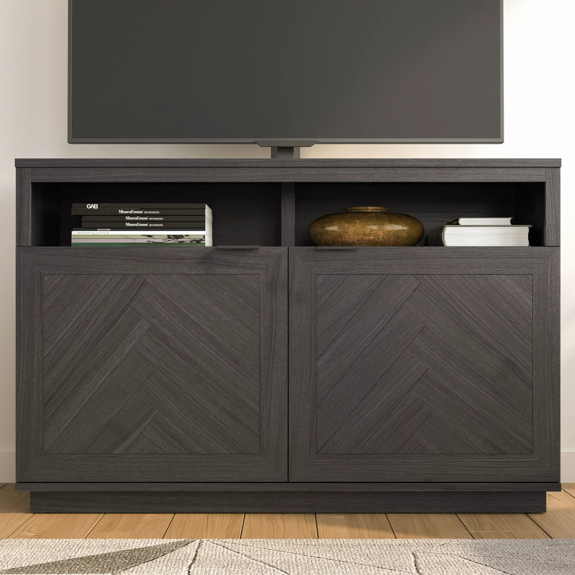 Better Homes & Gardens Herringbone TV Stand For TVs up to 55. Gray
