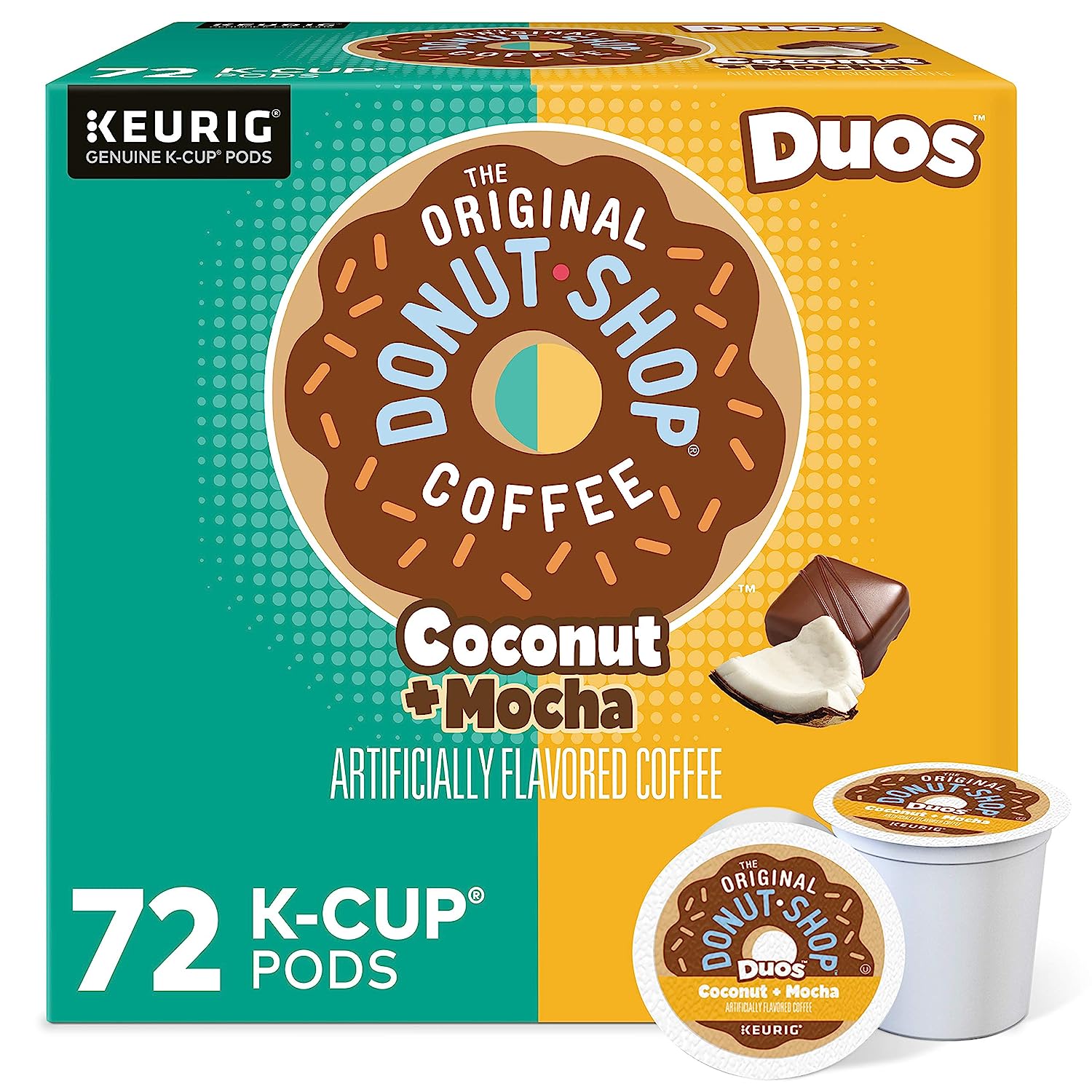 The Original Donut Shop Coconut Mocha. Single-Serve Keurig K-Cup Pods. Flavored Medium Roast Coffee. 12 Count (Pack of 6)
