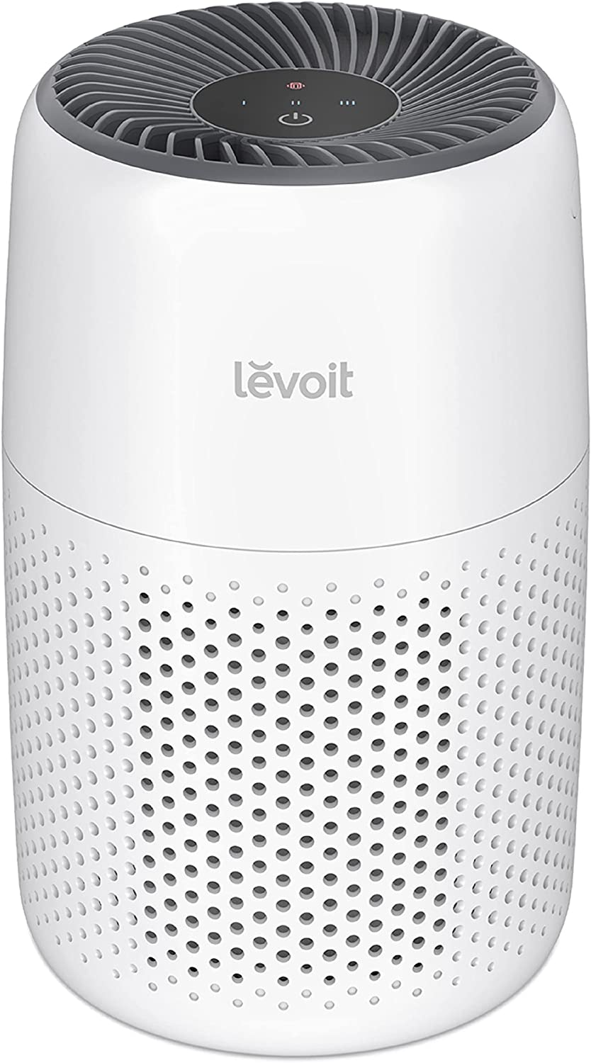 LEVOIT Air Purifiers for Bedroom Home. HEPA Filter Cleaner with Fragrance Sponge for Better Sleep. Filters Smoke. Allergies. Pet Dander. Odor. Dust. Office. Desktop. Portable. Core Mini. White