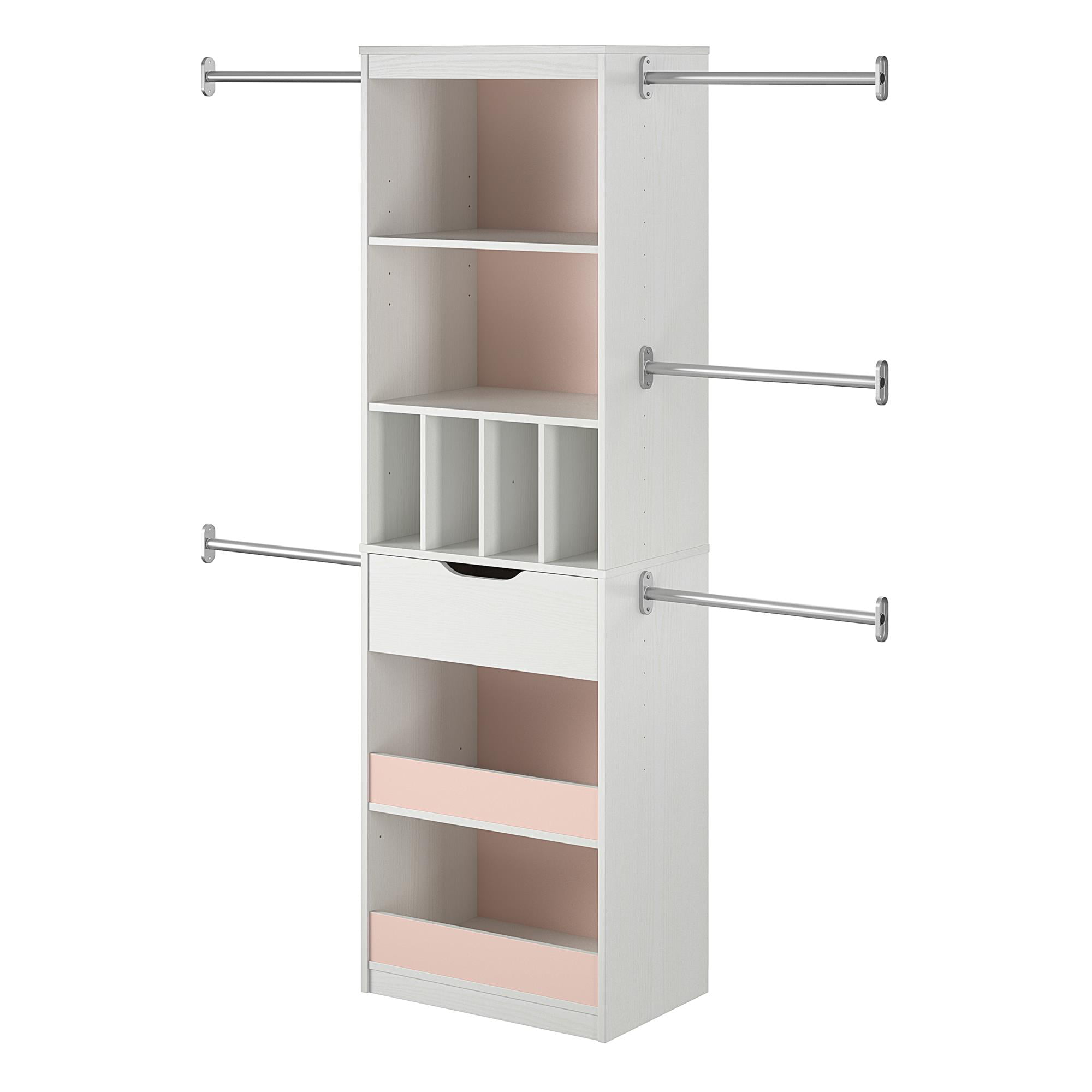 Little Seeds Poppy Reversible Closet Organizer. White with Pink or Blue