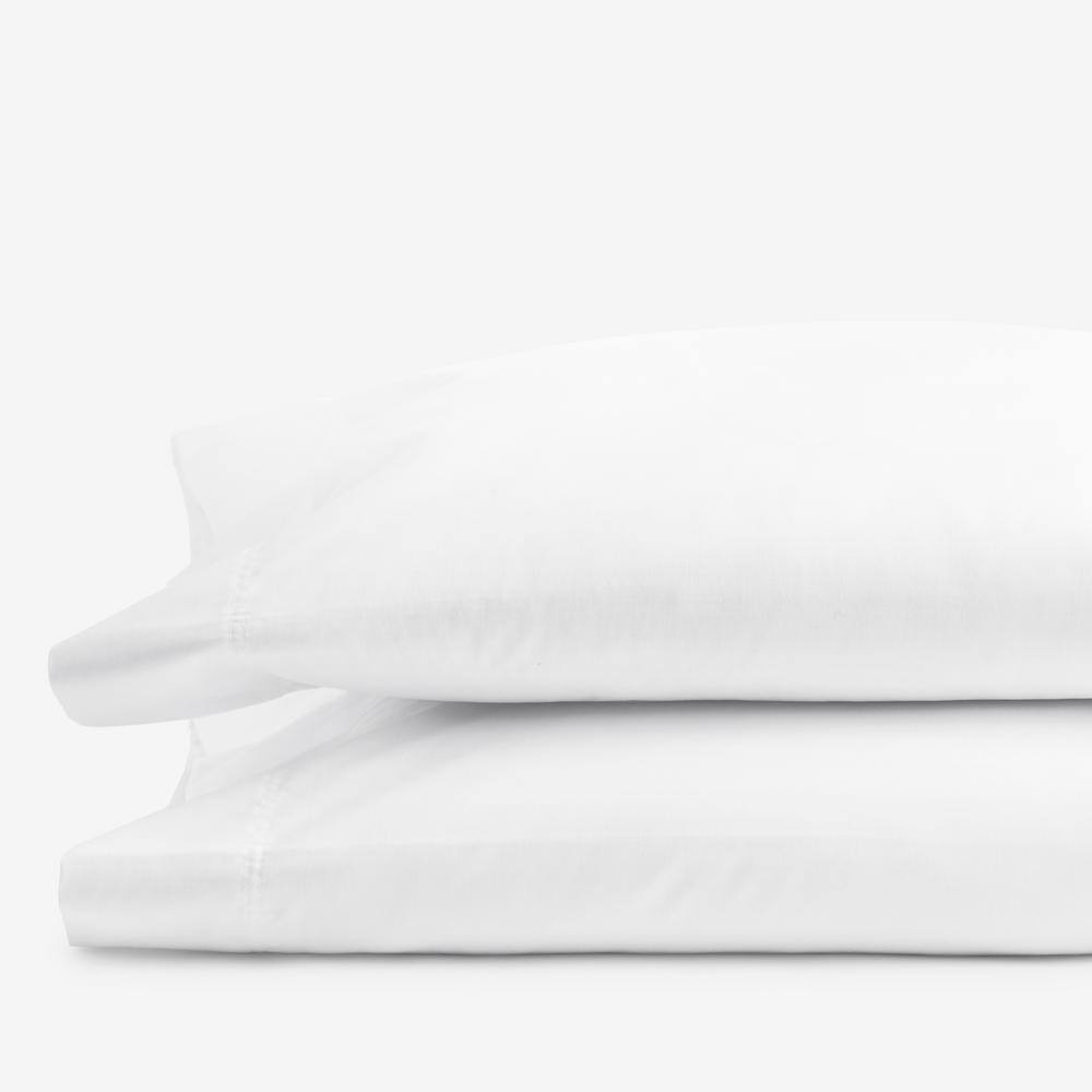 The Company Store  White Solid 300-Thread Count Rayon Made From Bamboo Cotton Sateen Standard Pillowcase (Set of 2) - White