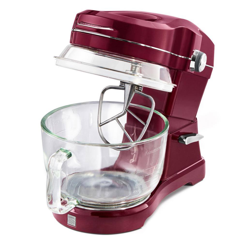 KENMORE  Kenmore Elite Ovation 5 Qt Stand Mixer. 500W 10-Speed. Pour-In Top. Beater. Whisk. Dough Hook. Red
