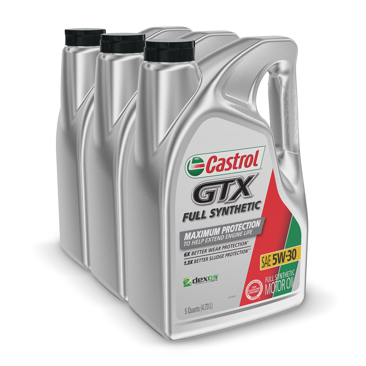Castrol GTX Full Synthetic 5W-30 Motor Oil. 5 Quarts. Case of 3