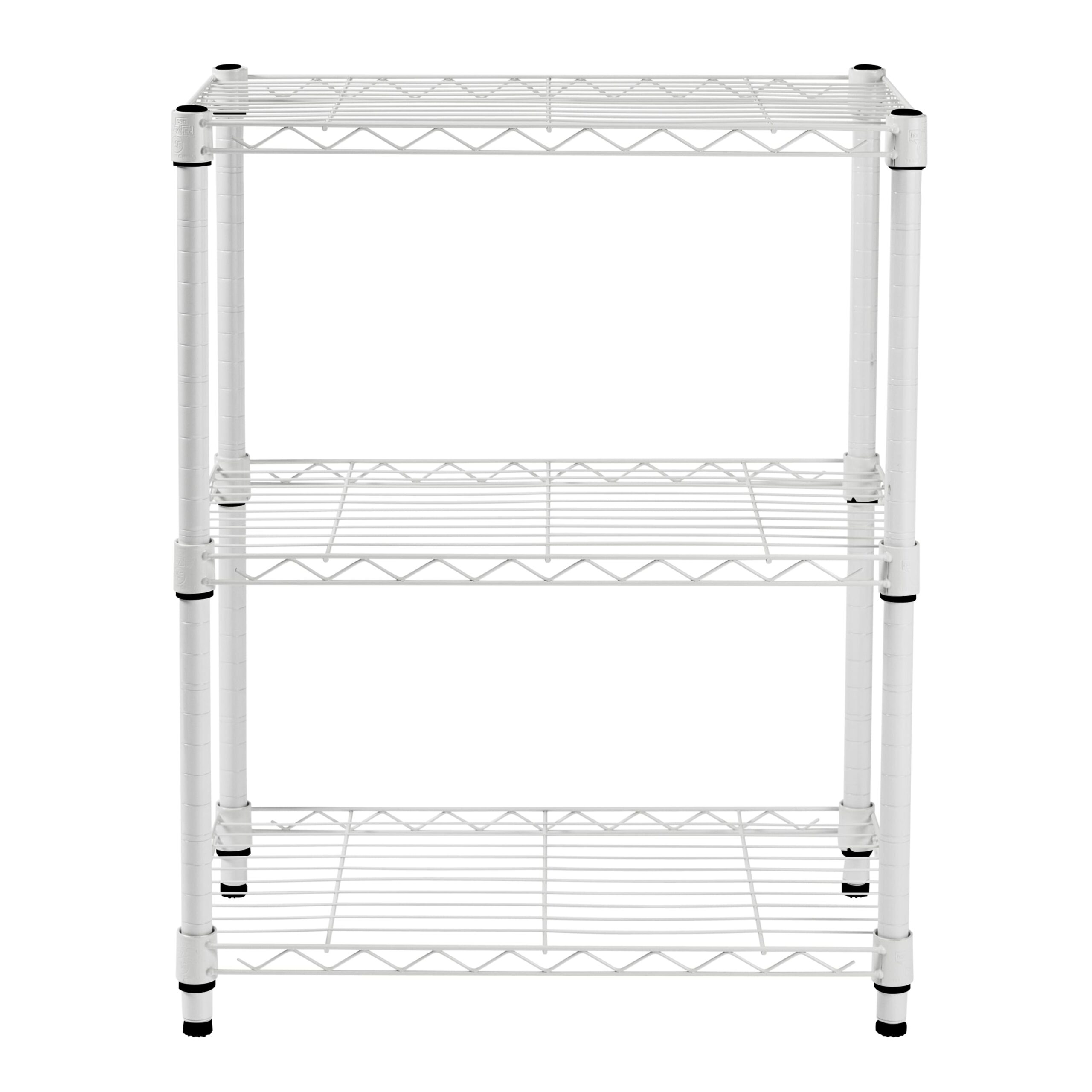 Honey Can Do White 3-Tier Heavy-Duty Adjustable Shelving Unit