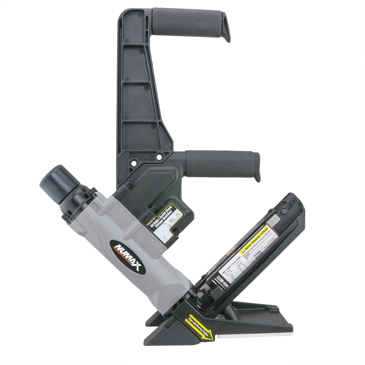 Numax Dual handle 15.5 GA staples and 16 GA L-cleats 2-in 15-Gauge Pneumatic Flooring Nailer