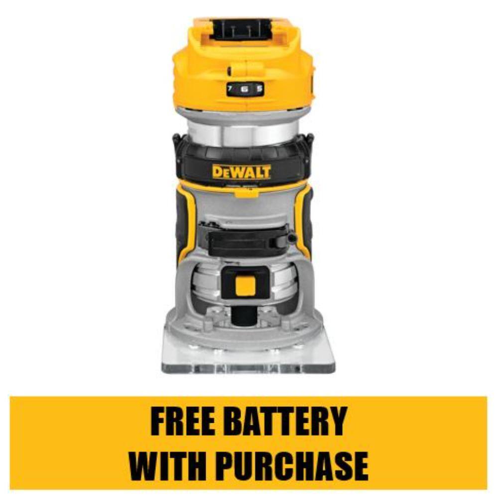 DEWALT DCW600B 20V MAX XR Cordless Brushless Compact Router (Tool Only)