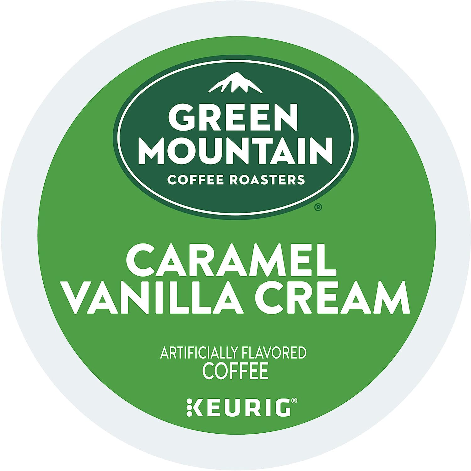 Green Mountain Coffee Roasters Caramel Vanilla Cream. Single-Serve Keurig K-Cup Pods. Flavored Light Roast Coffee. 72 Count