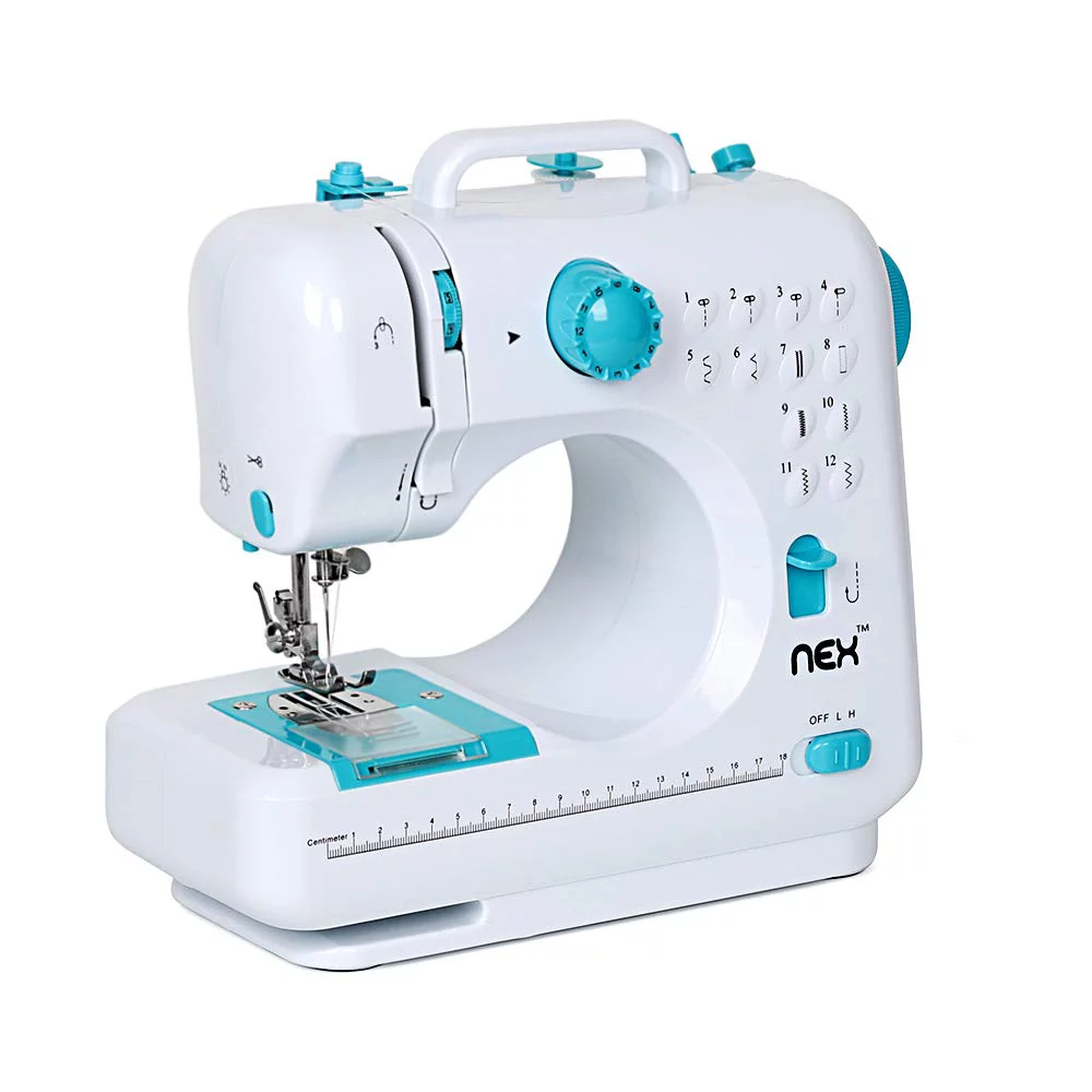NEX NX-BSM505B Mechanical Portable Sewing Machine with Two Speed Control. Double Thread. 12 Pre-Set Stitches