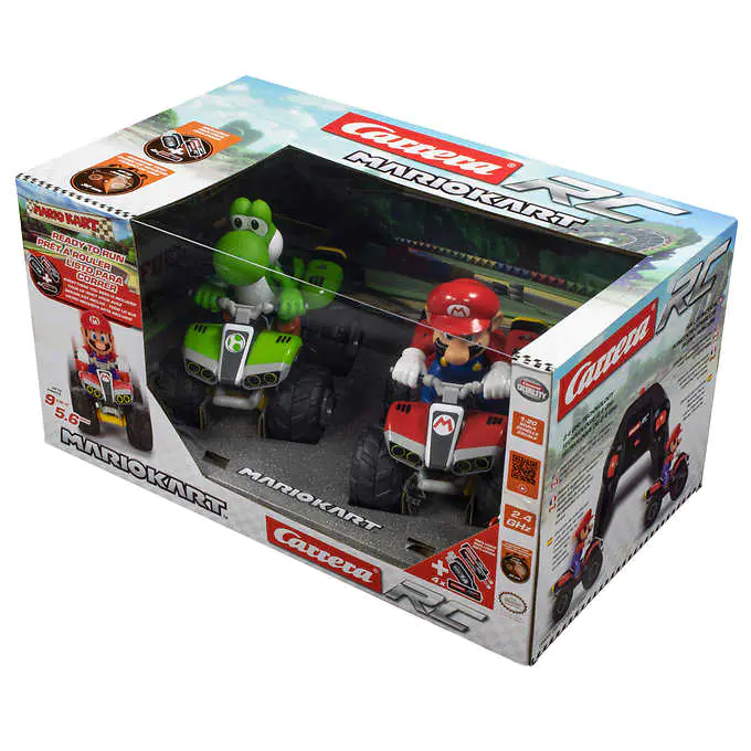 Carrera RC MARIOKART: Mario and Yoshi Quad RC Twin Pack Toy Cars