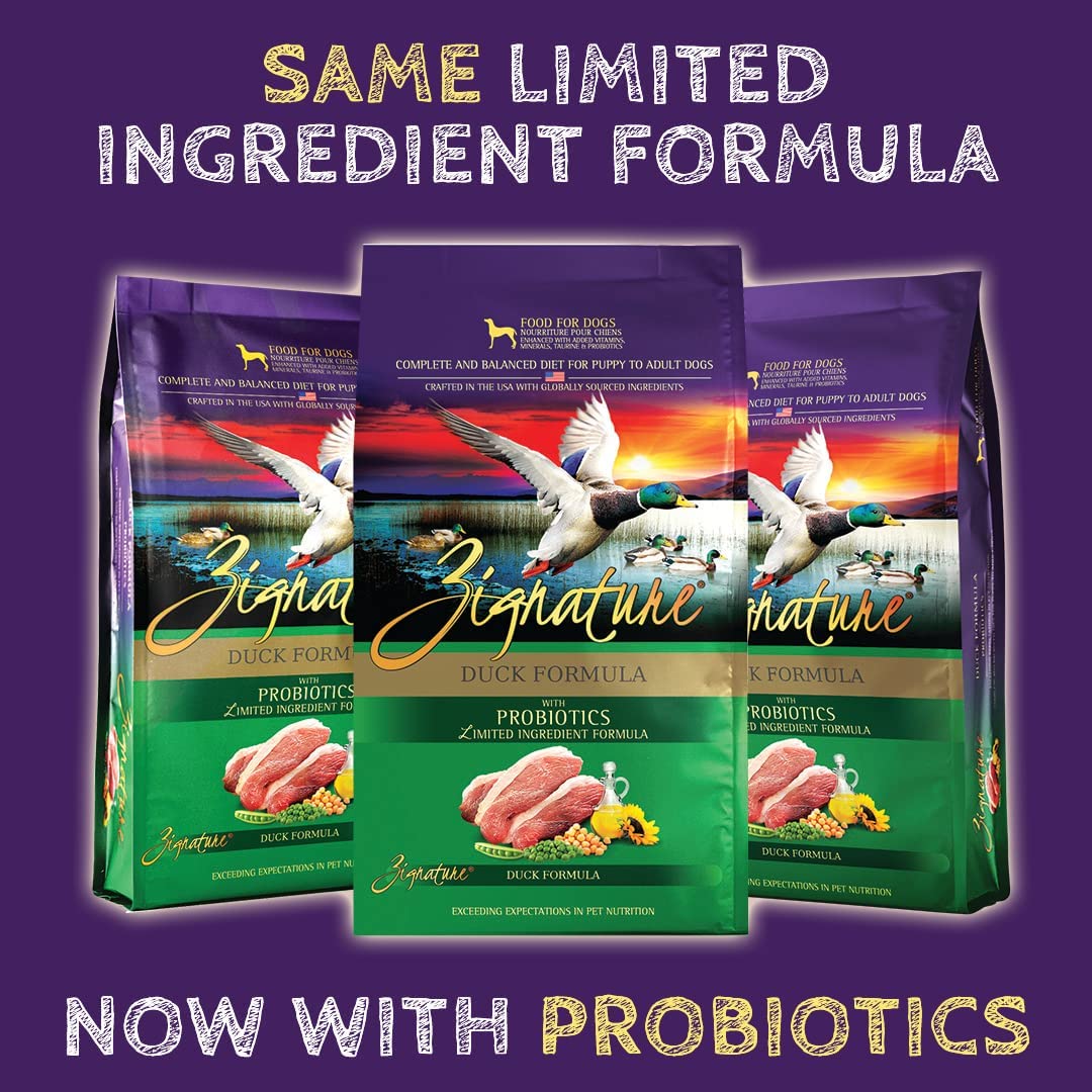 Zignature Duck Limited Ingredient Formula With Probiotics Dry Dog Food 25 Pound (Pack of 1)