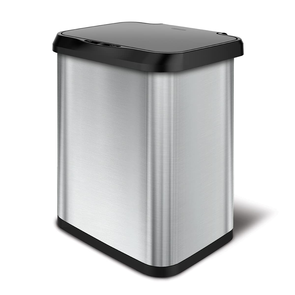 Glad Stainless Steel Trash Can with Clorox Odor Protection | Touchless Metal Kitchen Garbage Bin with Soft Close Lid and Waste Bag Roll Holder. 13 Gallon. Motion Sensor