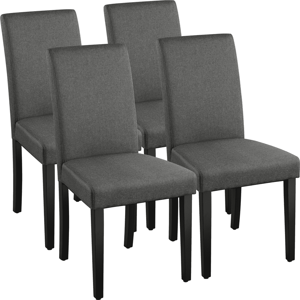 SMILE MART 4pcs Fabric Upholstered Parson Dining Chairs for Home. Dark Gray