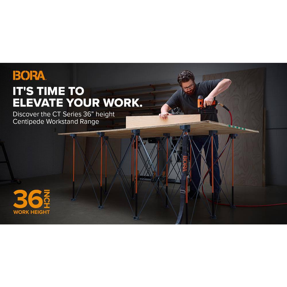 BORA CT6 24 in. x 48 in. x 36 in. H Tall Steel Centipede Work Support Sawhorse