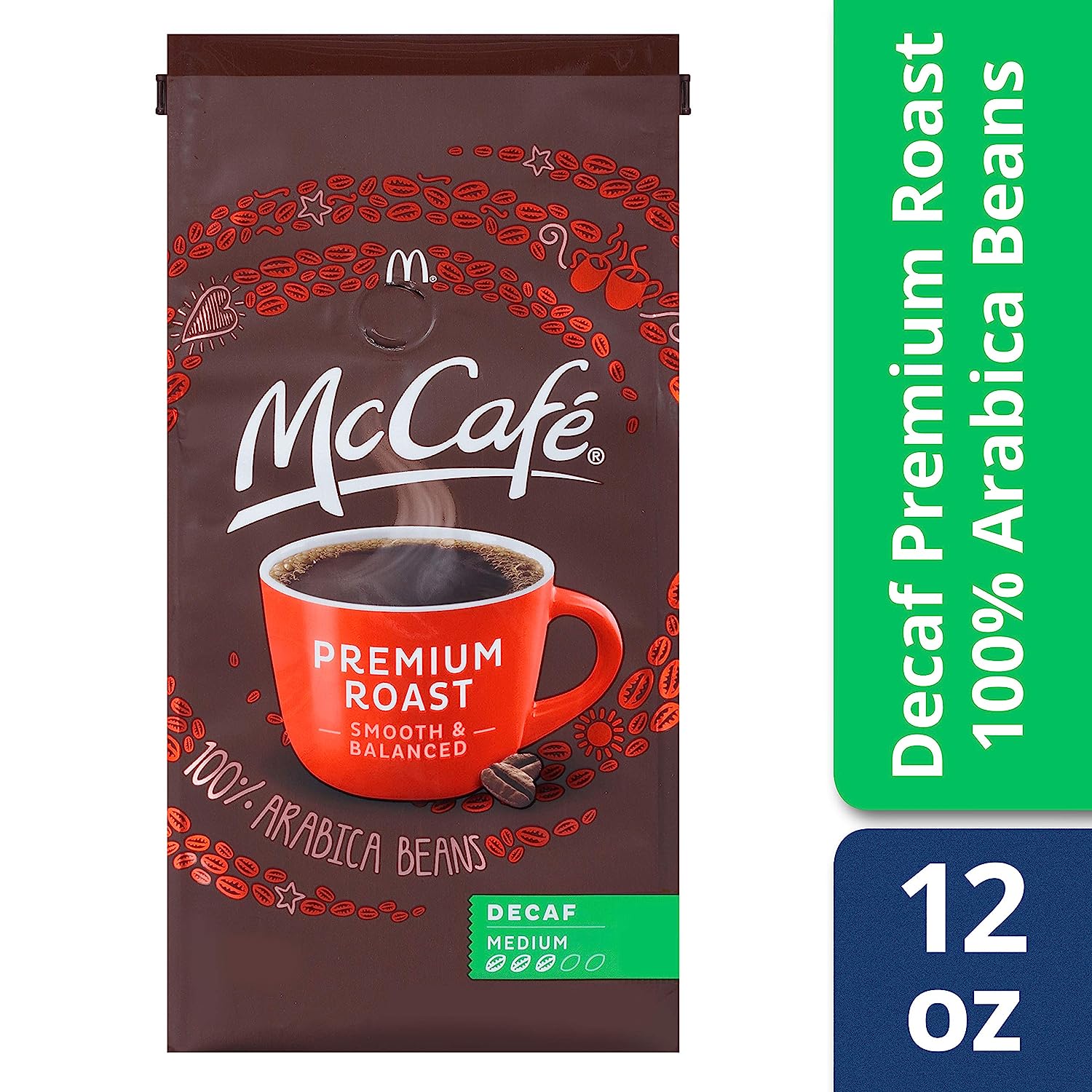 McCafe Premium Roast Decaf Ground Coffee (12oz Bags. Pack of 6)