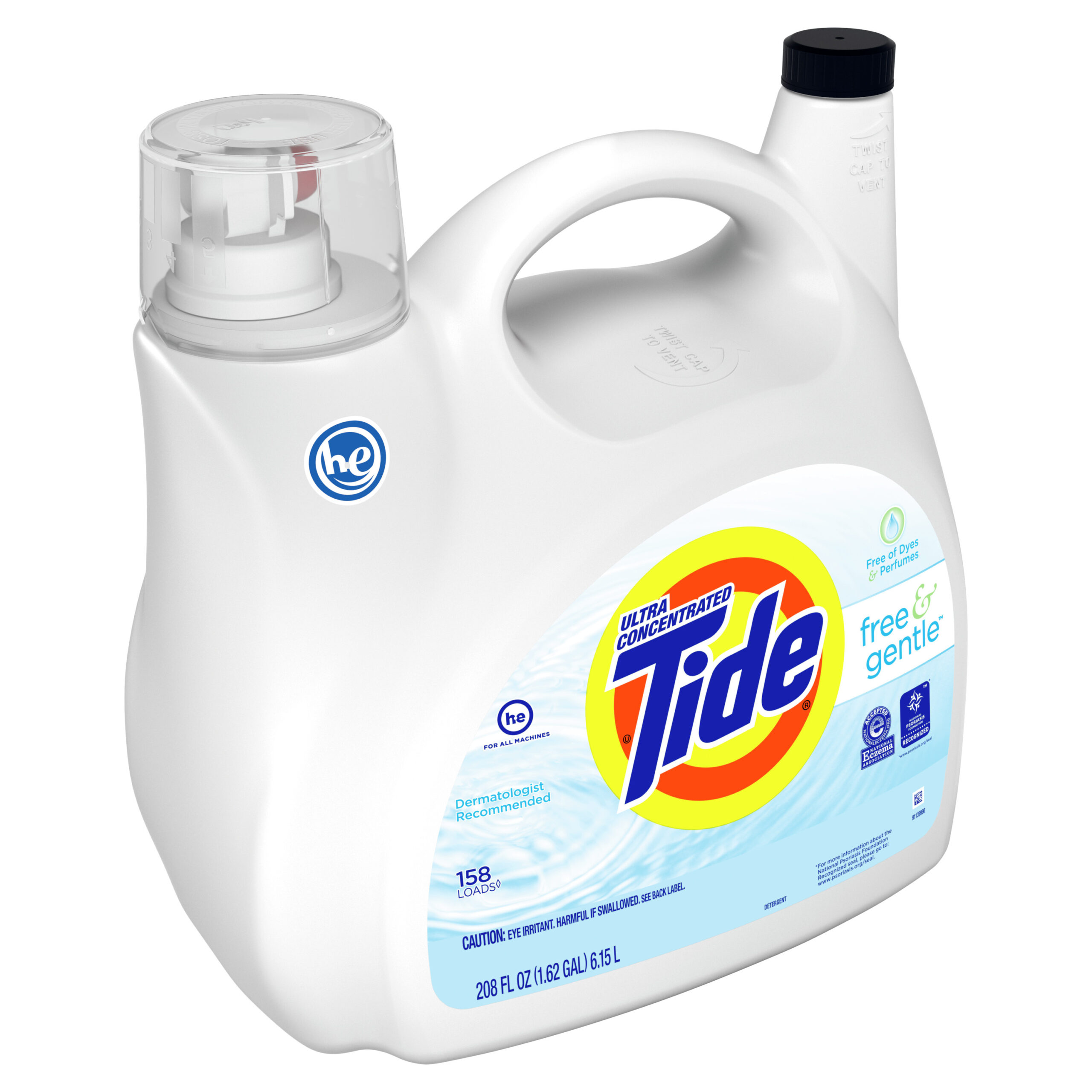 Tide Free & Gentle Liquid Laundry Detergent. 158 loads. 208 fl oz. HE Compatible