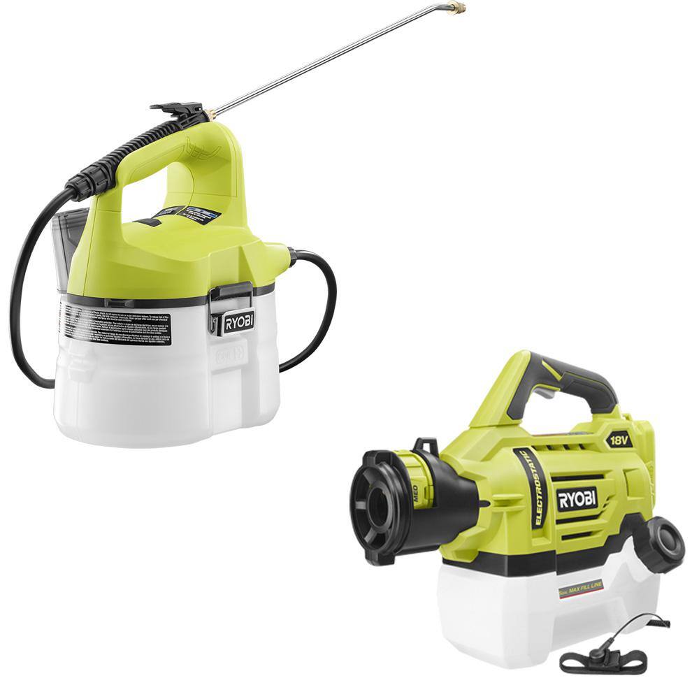 RYOBI P2800BTL-P2809BTL ONE+ 18V Cordless Battery 1 Gal. Sprayer and .5 Gallon Electrostatic Sprayer (2-Tool) (Tool Only)
