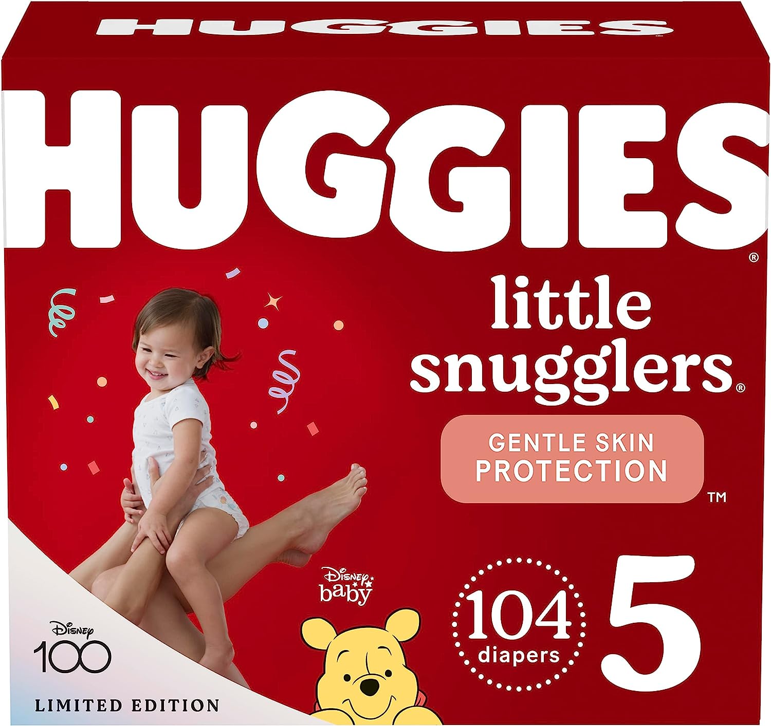 Huggies Little Snugglers Baby Diapers. Size 5 (27+ lbs). 104 Ct