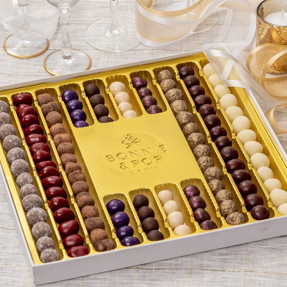 BONNIE AND POP Chocolate Gift Baskets for Women | 10 Flavors 100 + Milk Caramel Candy