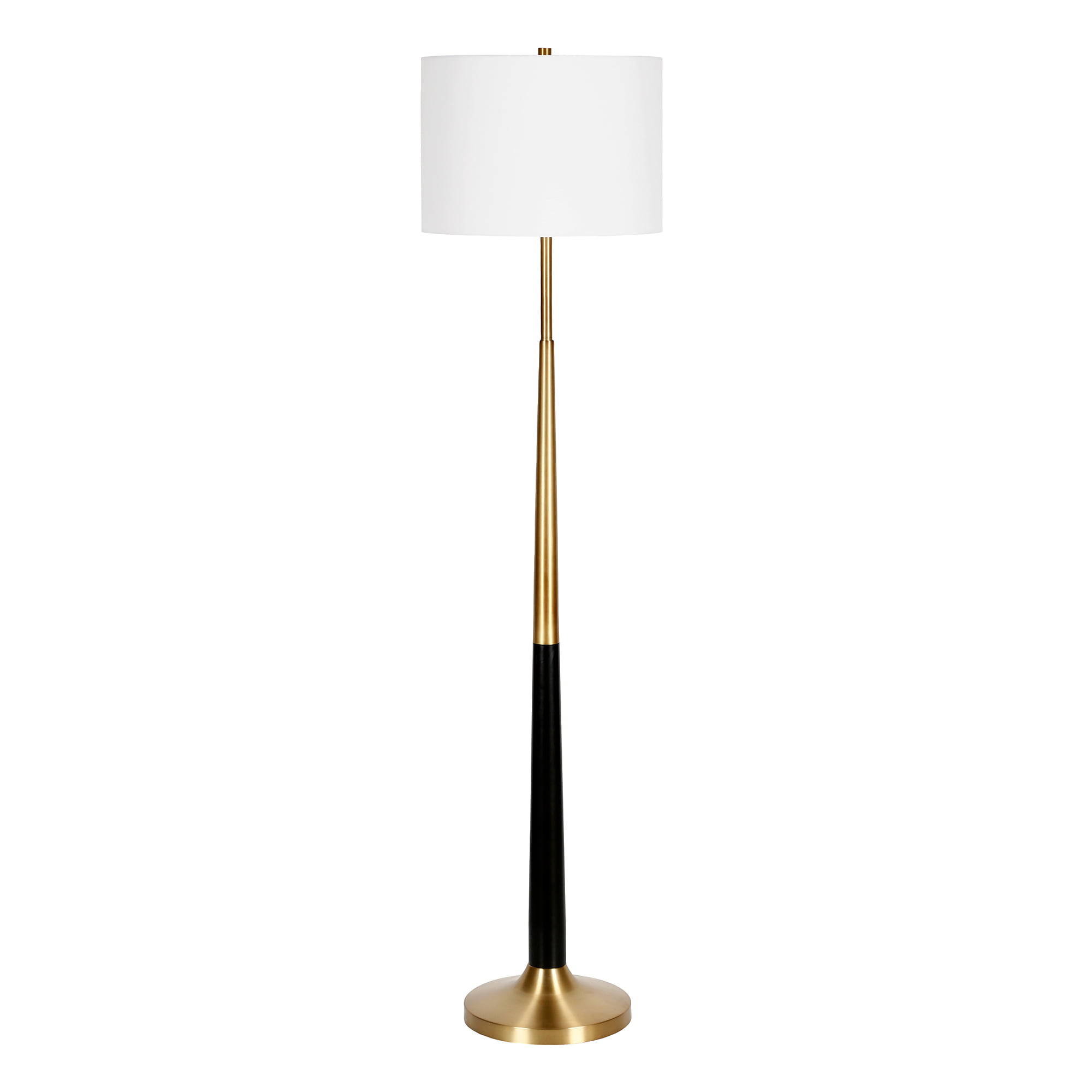 Evelyn&Zoe Industrial 60 in 1-Light Adjustable Height Floor Lamp. Gold