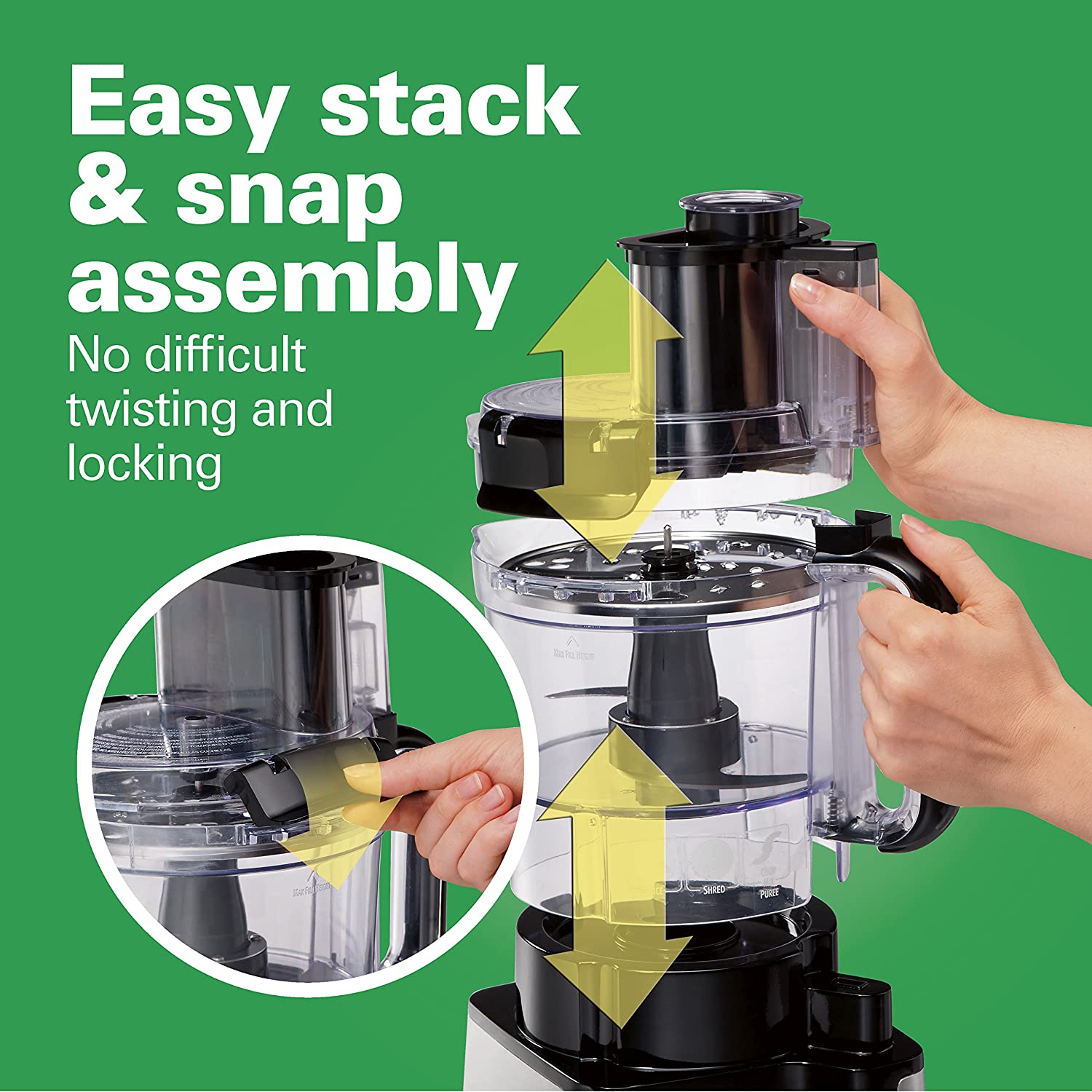 Hamilton Beach Stack & Snap Food Processor. Black (70725A)