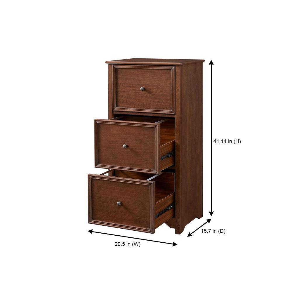 Home Decorators Collection Bradstone 3 Drawer Walnut Brown Wood File Cabinet - Walnut