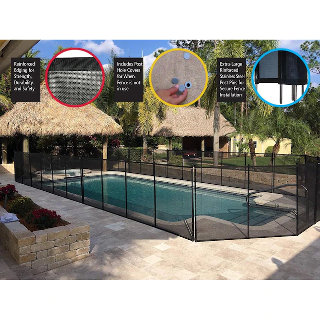 WaterWarden WWF200 4-ft Pool Safety Fence.  Easy DIY Installation with Hardware 4 Foot Pool Fence