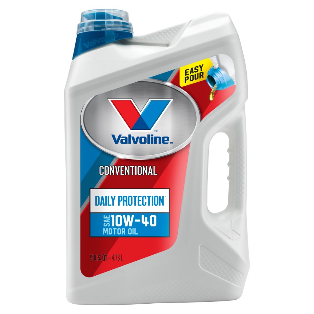 Valvoline Daily Protection SAE 10W-40 Conventional Motor Oil. Easy-Pour 5 Quart