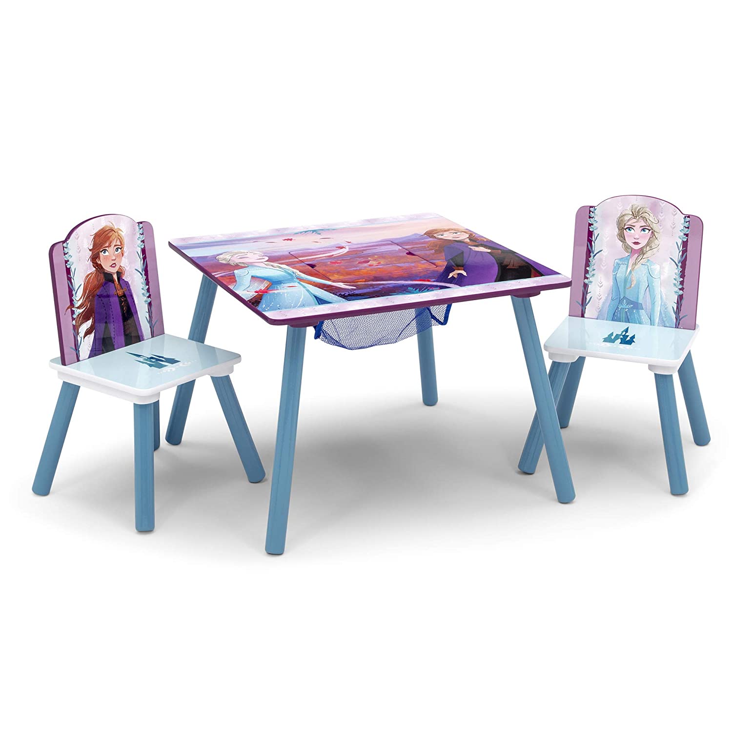 Delta Children Kids Table and Chair Set With Storage (2 Chairs Included) - Ideal for Arts & Crafts. Snack Time. Homeschooling. Homework & More. Disney Frozen II
