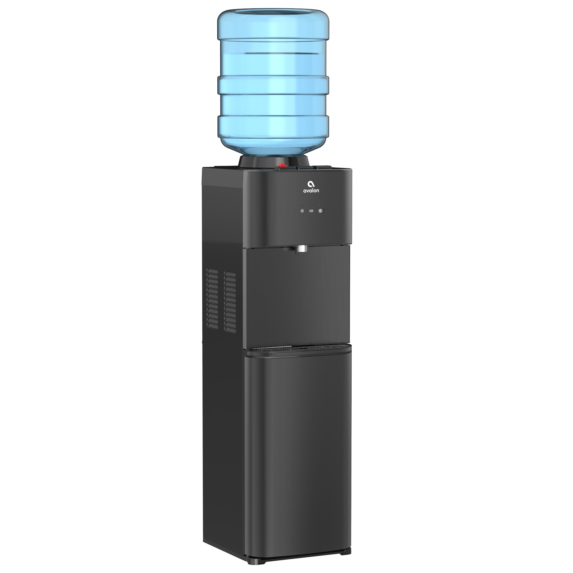 Avalon Top Loading Water Cooler Dispenser - 3 Temperature. Child Safety Lock. Innovative Design. UL Listed- Black Stainless Steel
